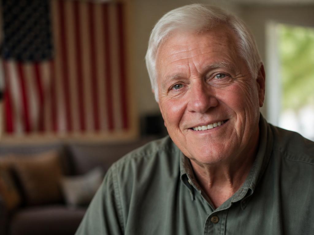 Senior male U.S. military veteran with a kind smile